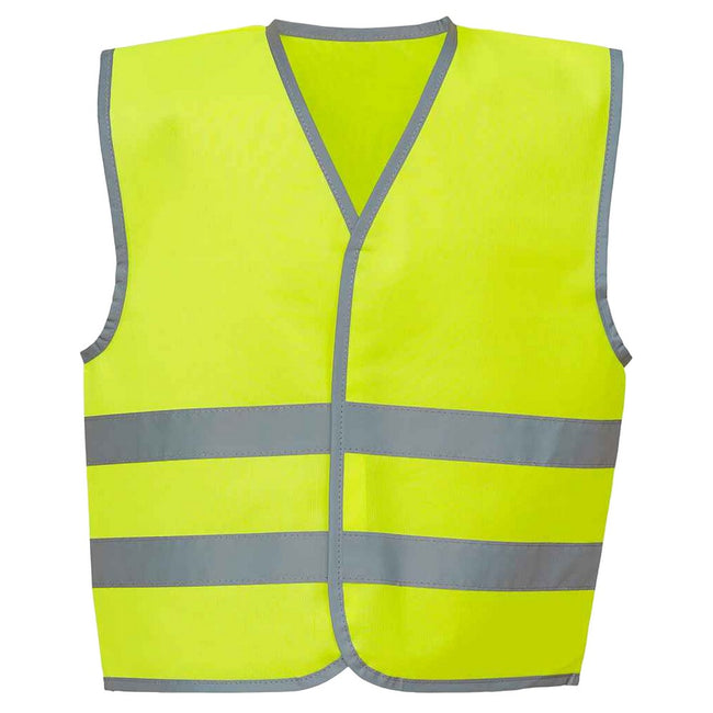 Yellow - Front - Yoko Childrens-Kids Hi-Vis Two Band Waistcoat