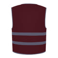 Maroon - Back - Yoko Childrens-Kids Hi-Vis Two Band Waistcoat