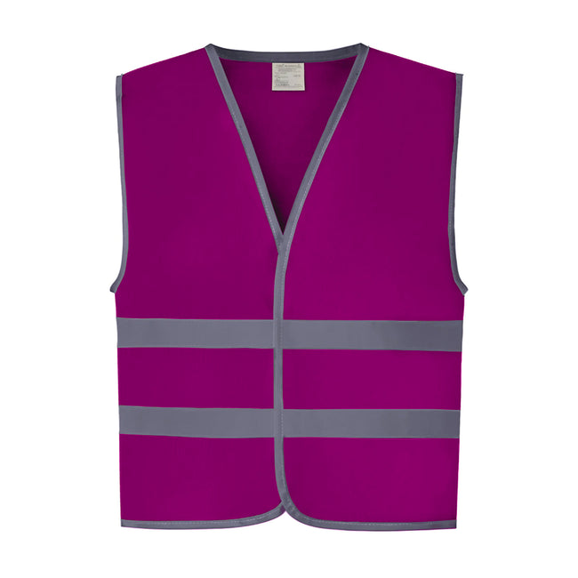 Raspberry - Front - Yoko Childrens-Kids Hi-Vis Two Band Waistcoat