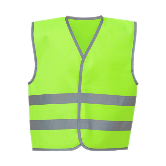 Lime Green - Front - Yoko Childrens-Kids Hi-Vis Two Band Waistcoat