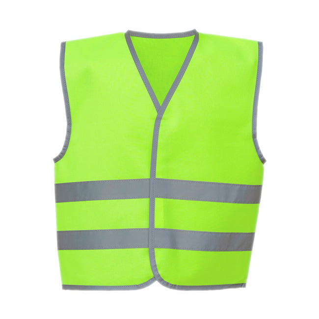 Lime Green - Front - Yoko Childrens-Kids Hi-Vis Two Band Waistcoat