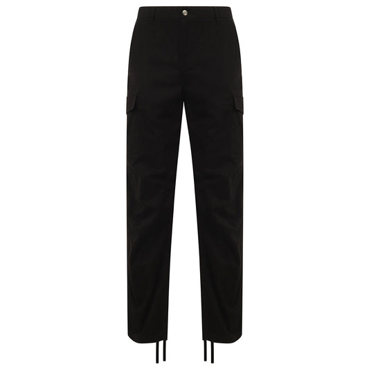 Black - Front - Front Row Adult Unisex Stretch Cargo Trousers