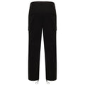 Black - Back - Front Row Adult Unisex Stretch Cargo Trousers