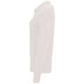 White - Side - SOLS Womens-Ladies Perfect Long Sleeve Pique Polo Shirt