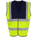 Yellow-Navy - Front - PRO RTX High Visibility Unisex Waistcoat