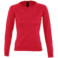 Red - Front - SOLS Womens-Ladies Galaxy V Neck Sweater
