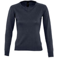 Navy - Front - SOLS Womens-Ladies Galaxy V Neck Sweater