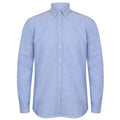 Blue - Front - Henbury Mens Modern Long Sleeve Classic Fit Oxford Shirt