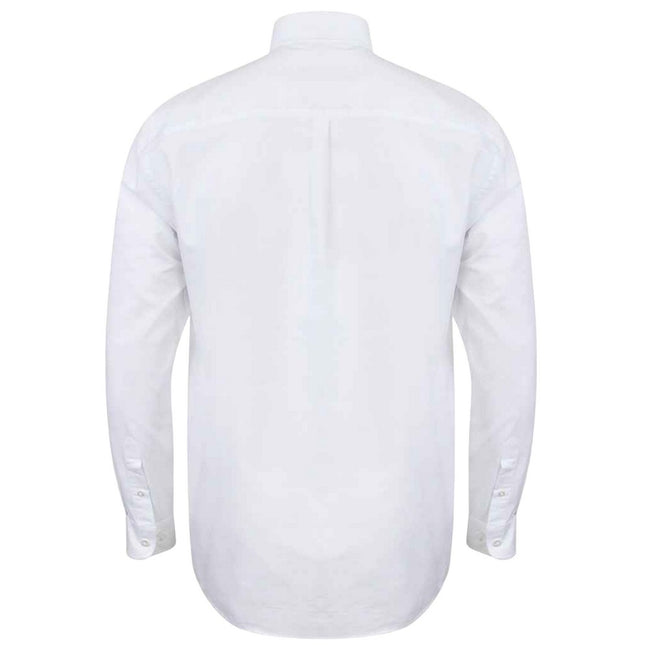White - Back - Henbury Mens Modern Long Sleeve Classic Fit Oxford Shirt