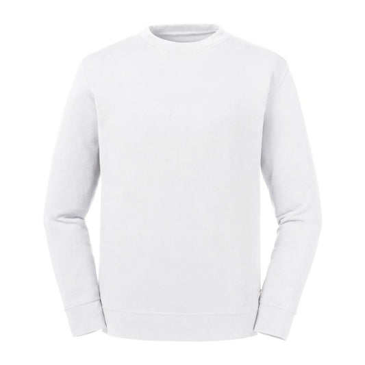 White - Front - Russell Unisex Adults Pure Organic Reversible Sweatshirt