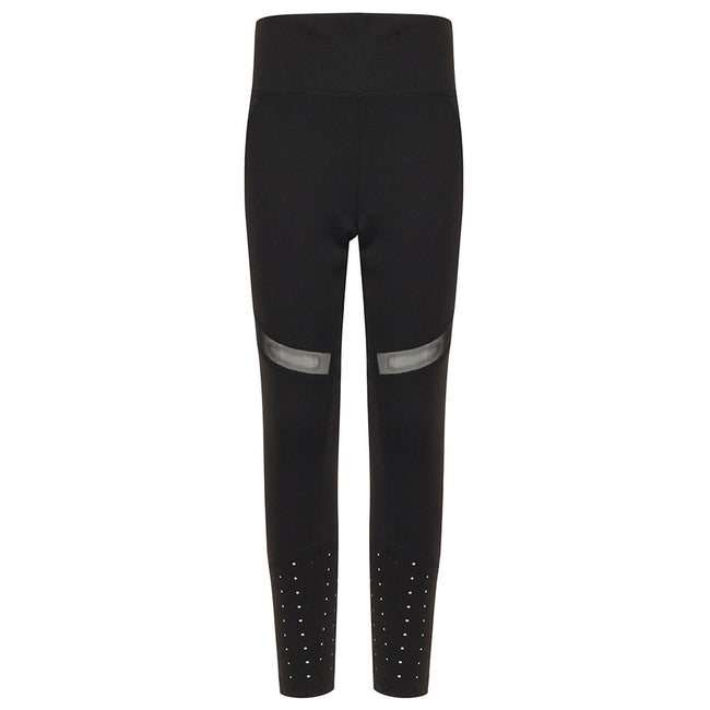 Black - Front - Tombo Kids-Childrens-Girls Panelled Leggings