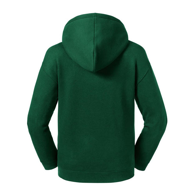 Bottle Green - Back - Russell Kids-Childrens Authentic Hooded Sweatshirt