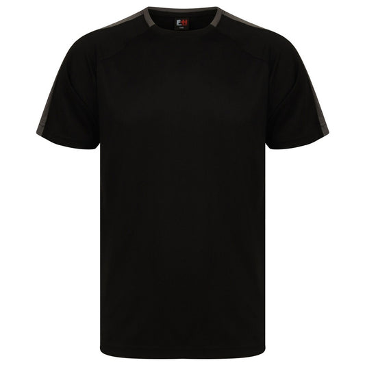 Black-Gunmetal - Front - Finden and Hales Unisex Team T-Shirt