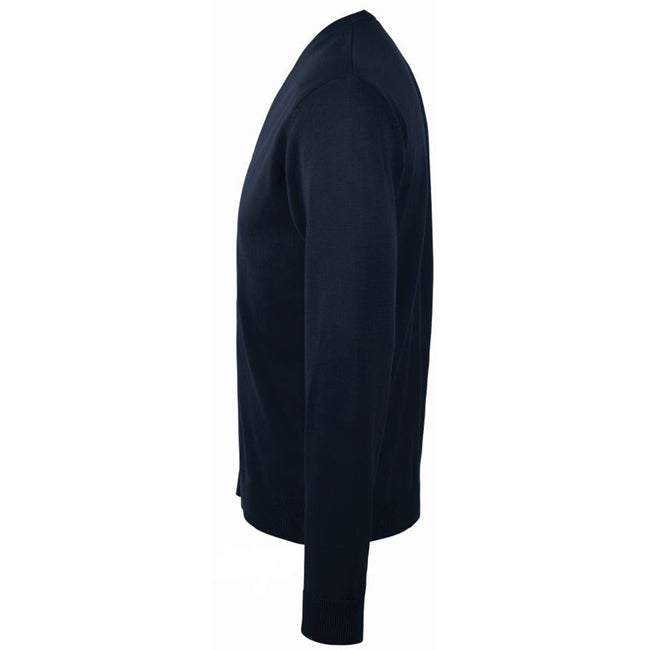 Navy - Side - SOLS Mens Golden V Neck Cardigan