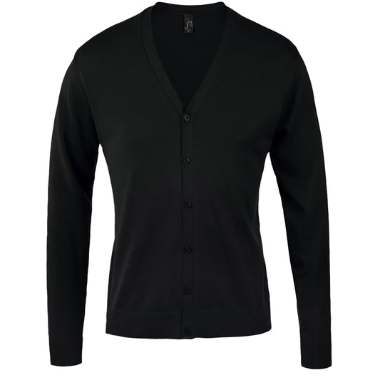Black - Front - SOLS Mens Golden V Neck Cardigan