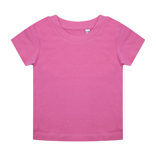 Bright Pink - Front - Larkwood Babies Organic T-Shirt