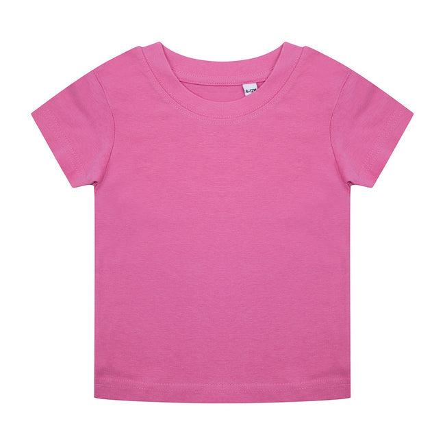 Bright Pink - Front - Larkwood Babies Organic T-Shirt