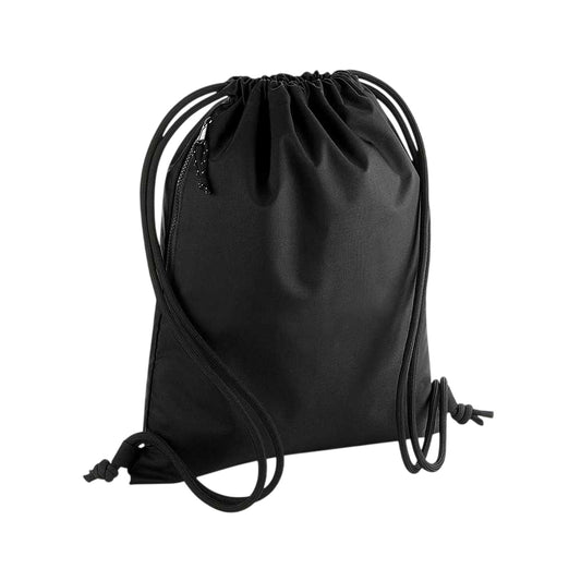 Black - Front - BagBase Unisex Recycled Gymsac