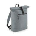 Pure Grey - Front - BagBase Unisex Recycled Roll-Top Backpack
