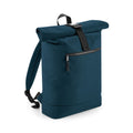 Petrol - Front - BagBase Unisex Recycled Roll-Top Backpack