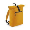 Mustard - Front - BagBase Unisex Recycled Roll-Top Backpack