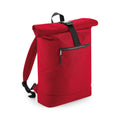 Classic Red - Front - BagBase Unisex Recycled Roll-Top Backpack