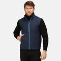 Navy-French Blue - Side - Regatta Professional Mens Ablaze Soft Shell Bodywarmer