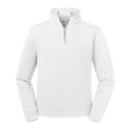 White - Front - Russell Mens Authentic Zip Neck Sweatshirt