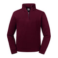Burgundy - Front - Russell Mens Authentic Zip Neck Sweatshirt