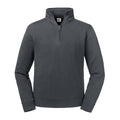 Convoy Grey - Front - Russell Mens Authentic Zip Neck Sweatshirt