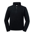Black - Front - Russell Mens Authentic Zip Neck Sweatshirt