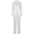 White - Front - Towel City Womens-Ladies Satin Long PJ Set