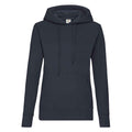Deep Navy - Front - Fruit of the Loom Classic Lady Fit Hooded Sweatshirt