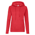 Red - Front - Fruit of the Loom Classic Lady Fit Hooded Sweatshirt