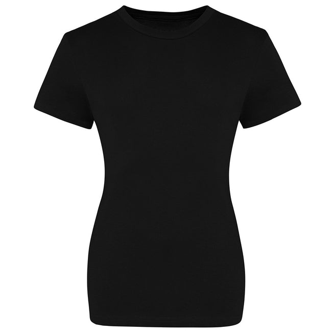 Deep Black - Front - AWDis Just Ts Womens-Ladies The 100 Girlie T-Shirt