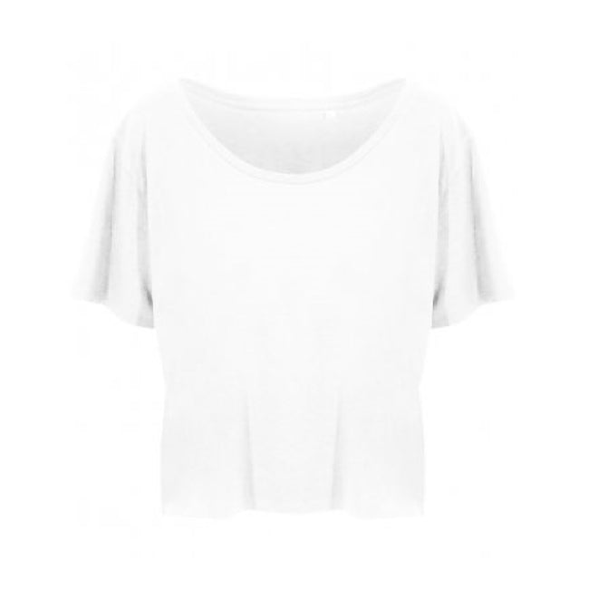 Arctic White - Front - Ecologie Womens-Ladies Daintree EcoViscose Cropped T-Shirt