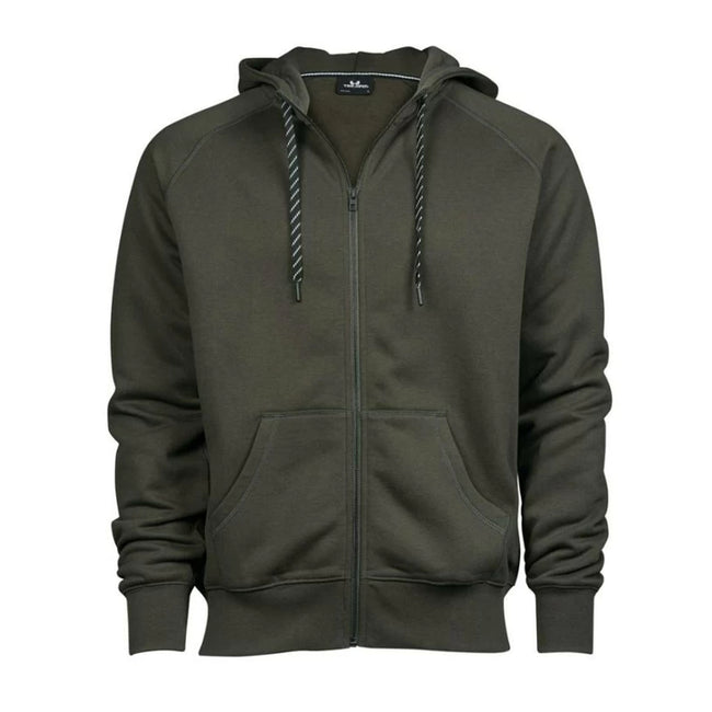Deep Green - Front - Tee Jays Mens Fashion Zip Hooded Sweatshirt