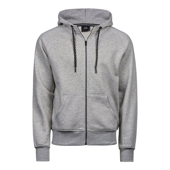 Heather Grey - Front - Tee Jays Mens Fashion Zip Hooded Sweatshirt