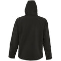 Black - Side - SOLS Mens Replay Hooded Soft Shell Jacket (Breathable, Windproof And Water Resistant)