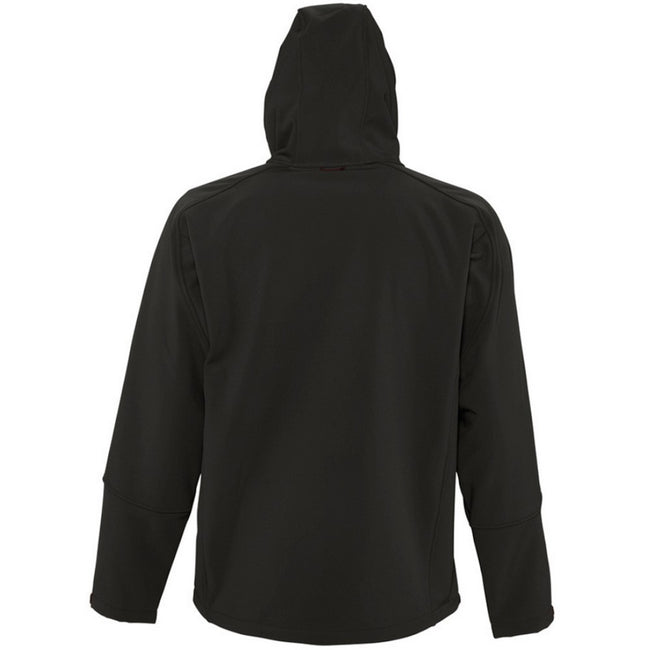 Black - Side - SOLS Mens Replay Hooded Soft Shell Jacket (Breathable, Windproof And Water Resistant)