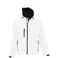 White - Front - SOLS Mens Replay Hooded Soft Shell Jacket (Breathable, Windproof And Water Resistant)