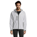 White - Back - SOLS Mens Replay Hooded Soft Shell Jacket (Breathable, Windproof And Water Resistant)