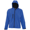 Royal Blue - Front - SOLS Mens Replay Hooded Soft Shell Jacket (Breathable, Windproof And Water Resistant)