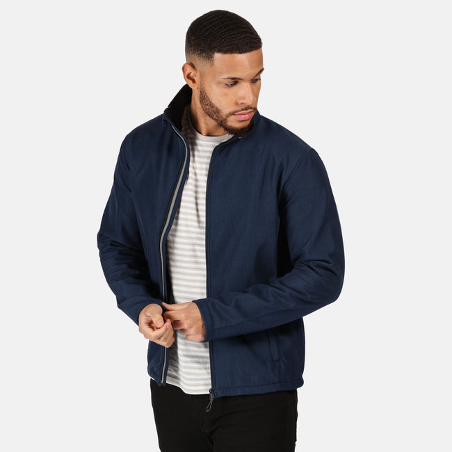 Navy Marl - Back - Regatta Mens Limestone Marl Soft Shell Jacket