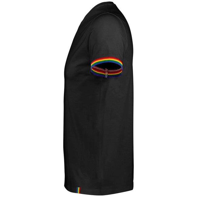 Deep Black-Multicolour - Side - SOLS Mens Rainbow T-Shirt