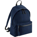 Navy - Front - BagBase Recycled Backpack
