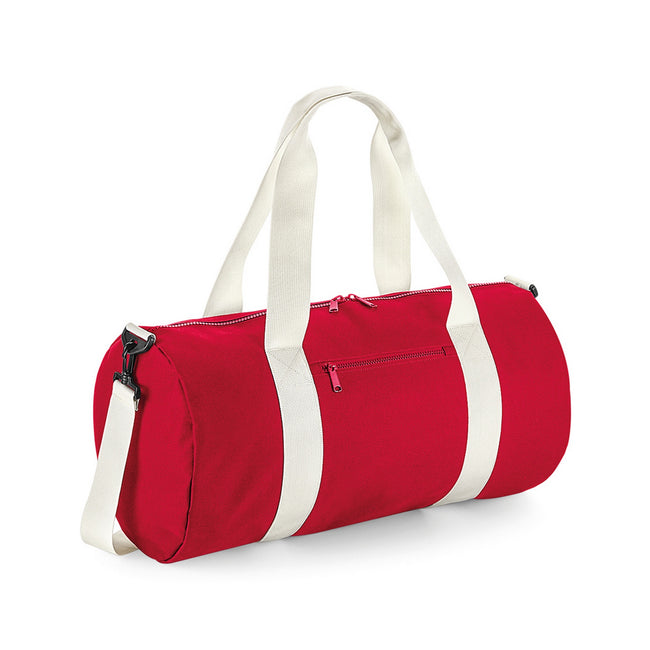Classic Red-Off White - Front - BagBase Original XL Barrel Bag