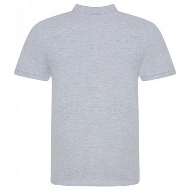 Grey Heather - Back - Awdis Mens Piqu Cotton Short-Sleeved Polo Shirt