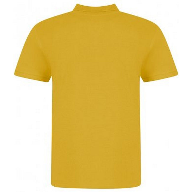 Mustard Yellow - Back - Awdis Mens Piqu Cotton Short-Sleeved Polo Shirt