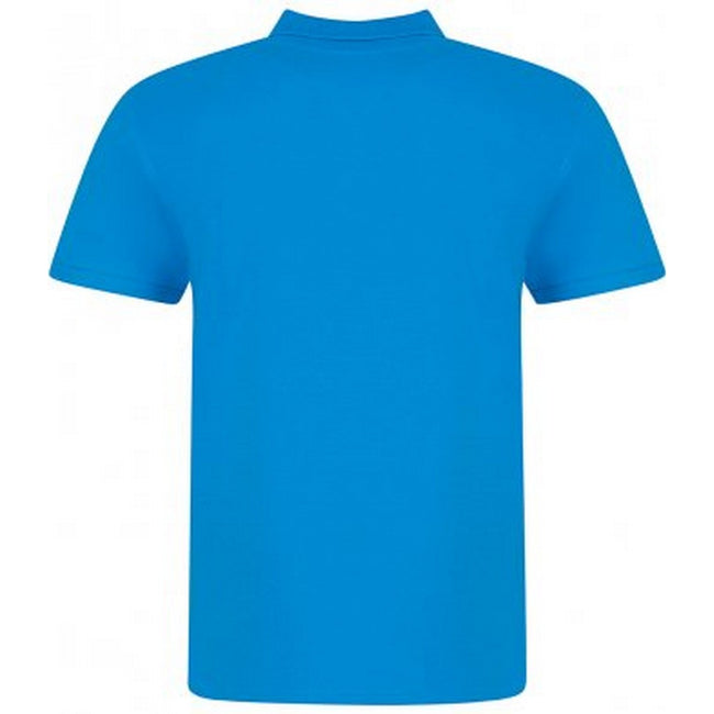 Azure - Back - Awdis Mens Piqu Cotton Short-Sleeved Polo Shirt